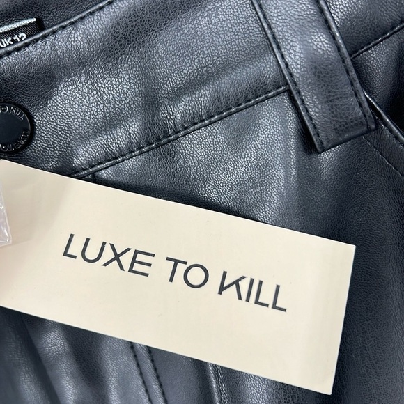 Luxe to kill NWT oversized wide leg cargo faux leather pants 12 - Picture 4 of 9